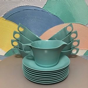 Vintage RARE Teal original Texas ware plastic set 17 peice